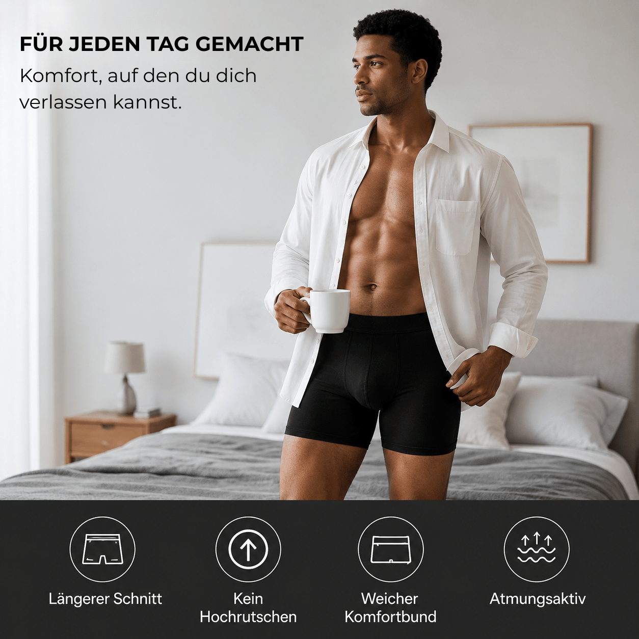 Lange Boxershorts aus Baumwolle