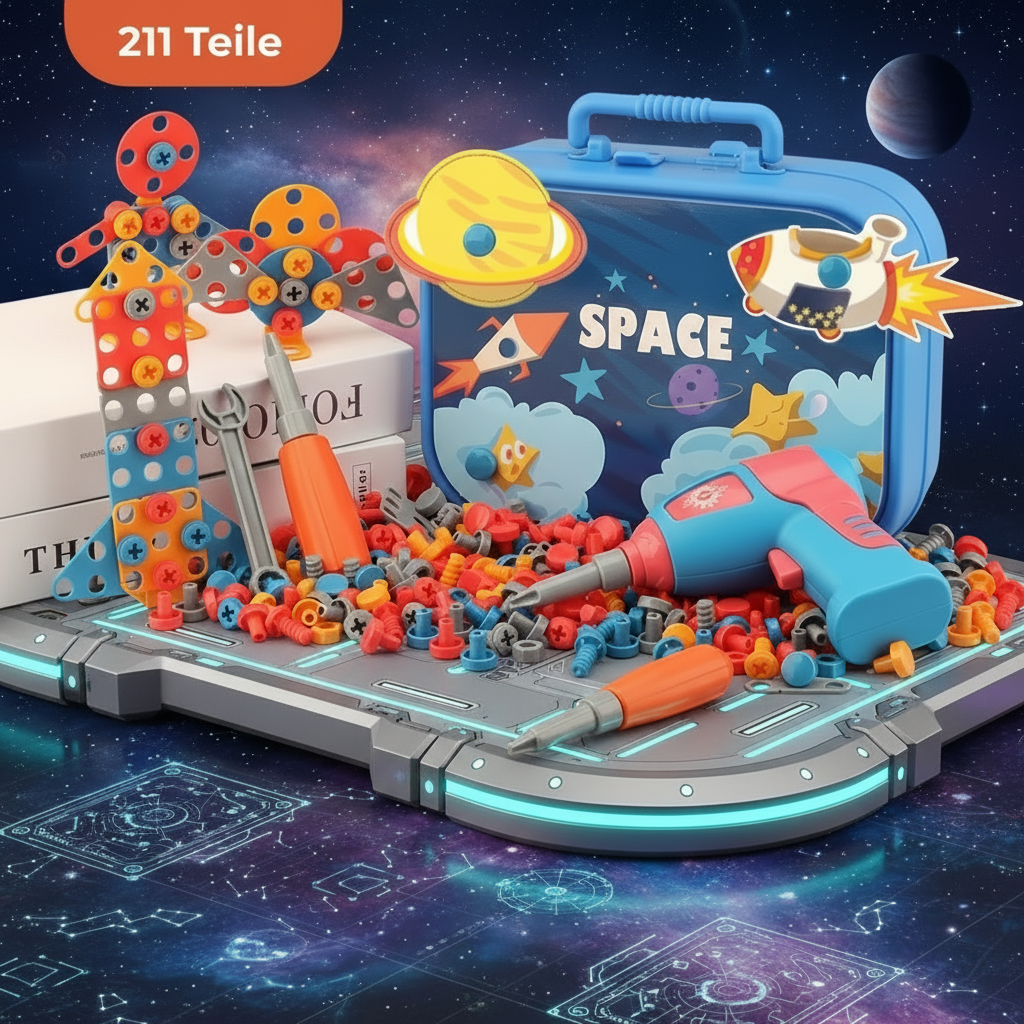 KreativWerk™ – Das bunte Bohr- & Bauset für kleine Entdecker