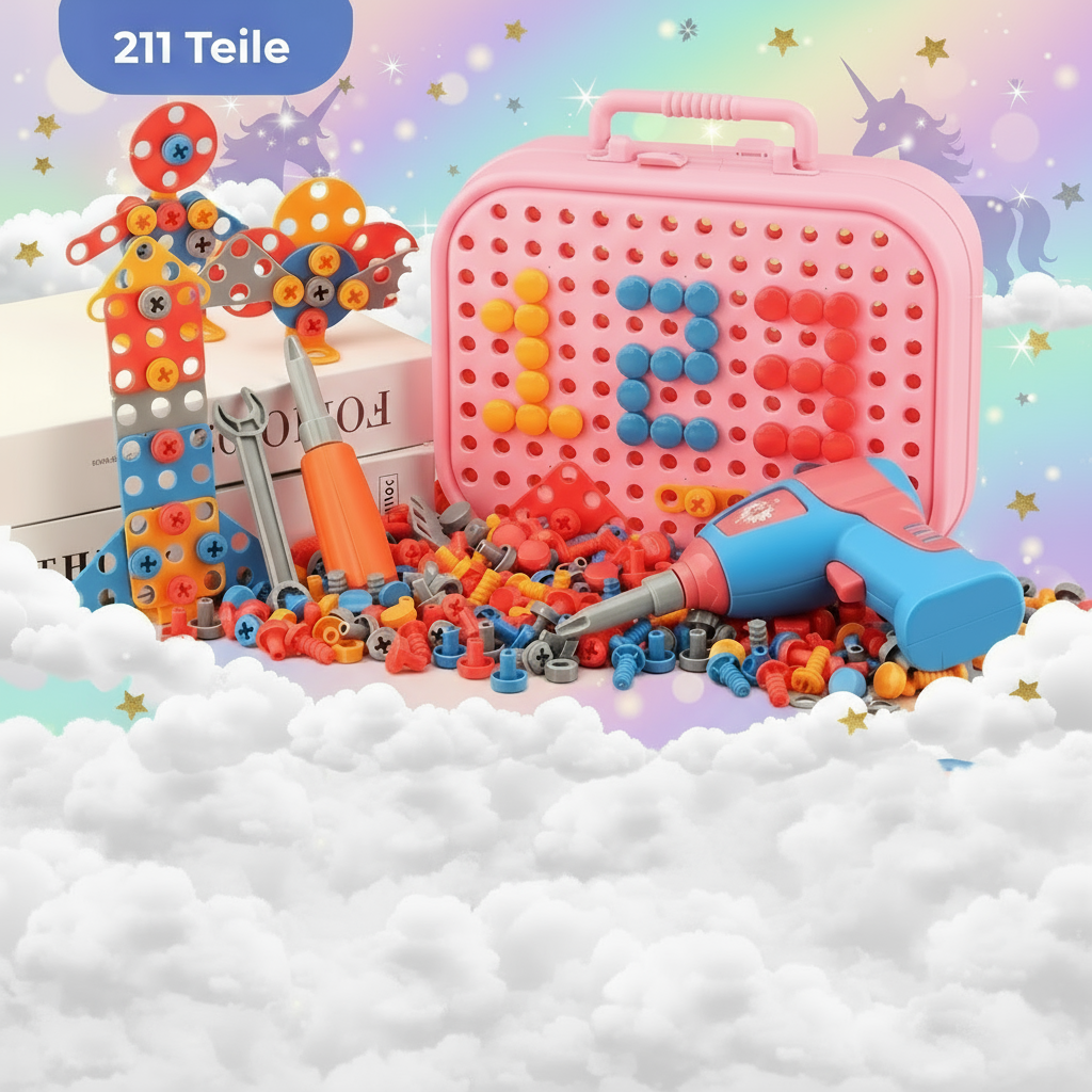 KreativWerk™ – Das bunte Bohr- & Bauset für kleine Entdecker