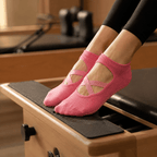 Pilates Socken mit Riemchen aus Baumwolle