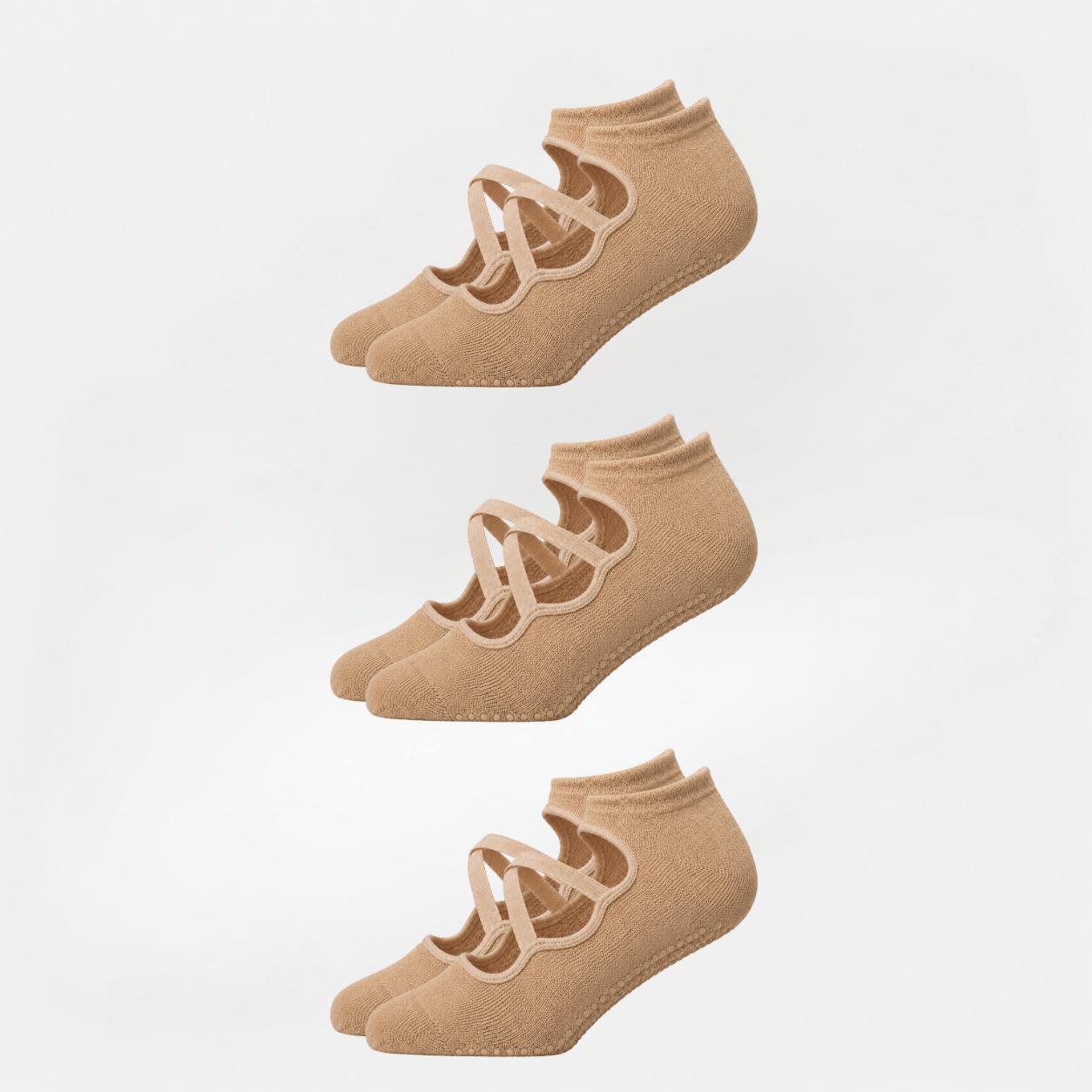 Pilates Socken mit Riemchen aus Baumwolle