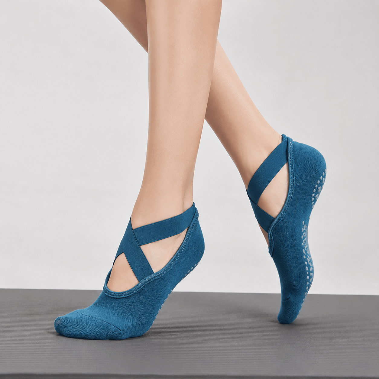 Pilates Socken mit Riemchen aus Baumwolle