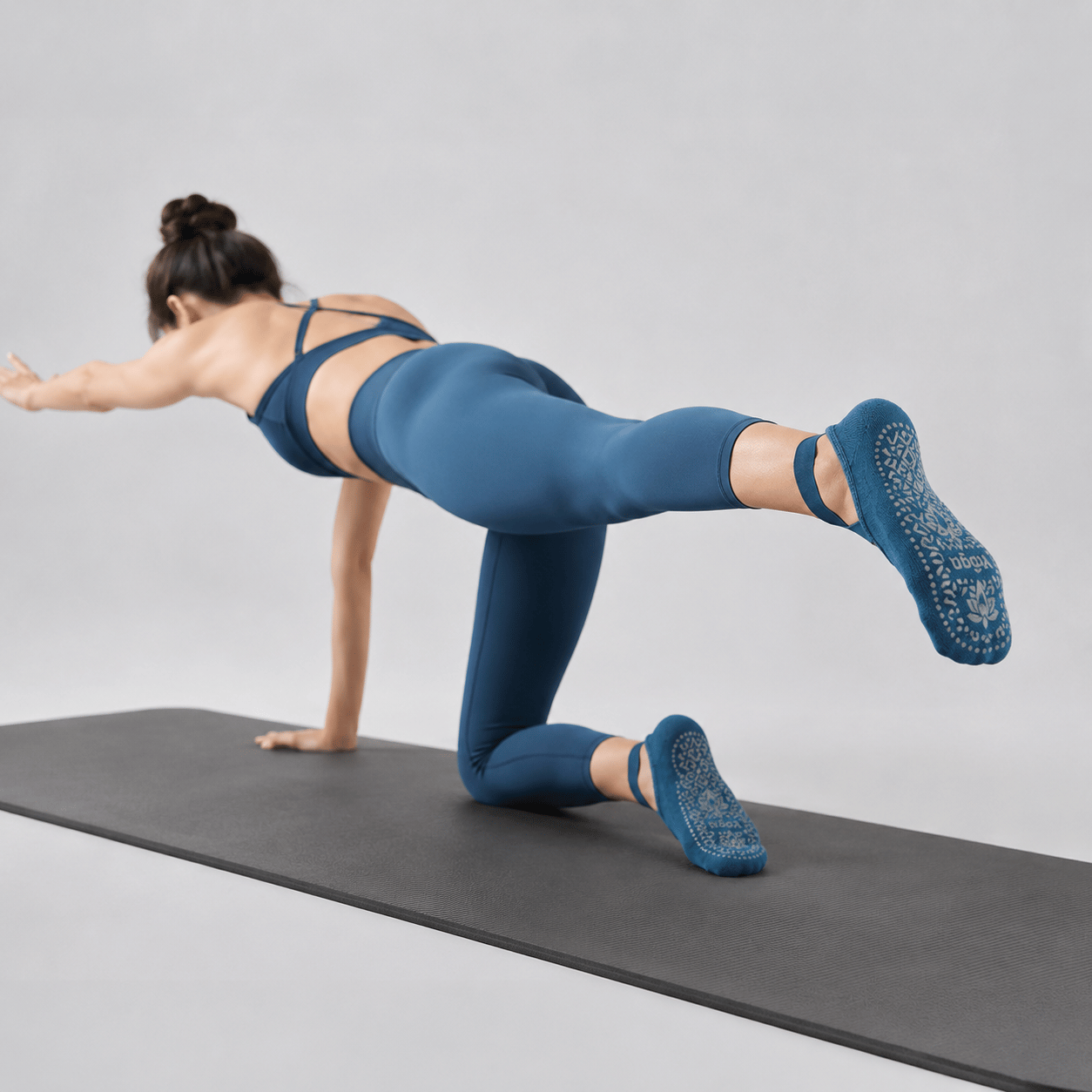 Pilates Socken mit Riemchen aus Baumwolle