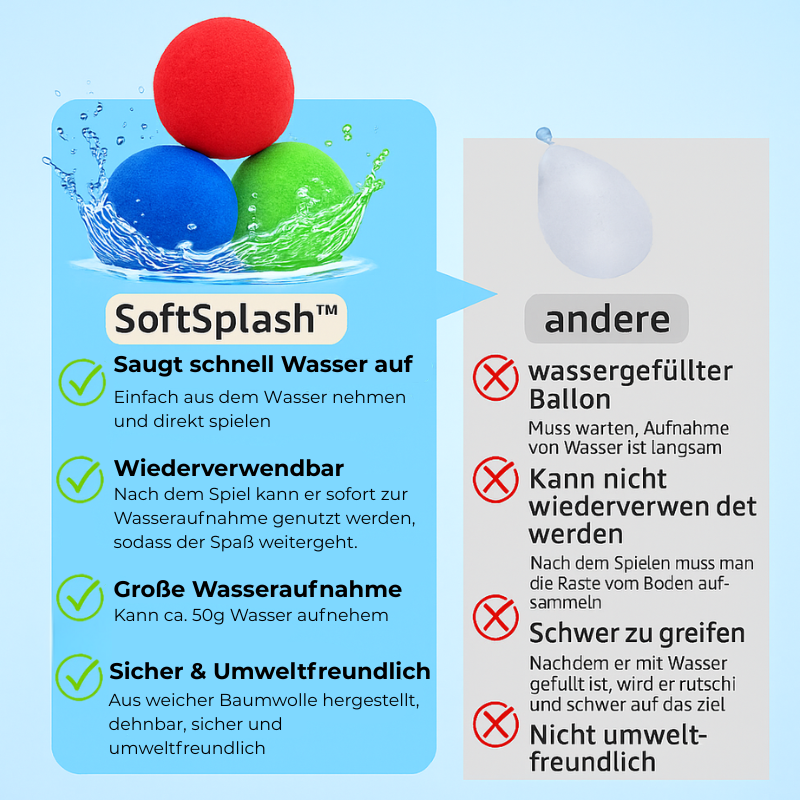 SoftSplash™ sorgt für sicheren Wasserspaß