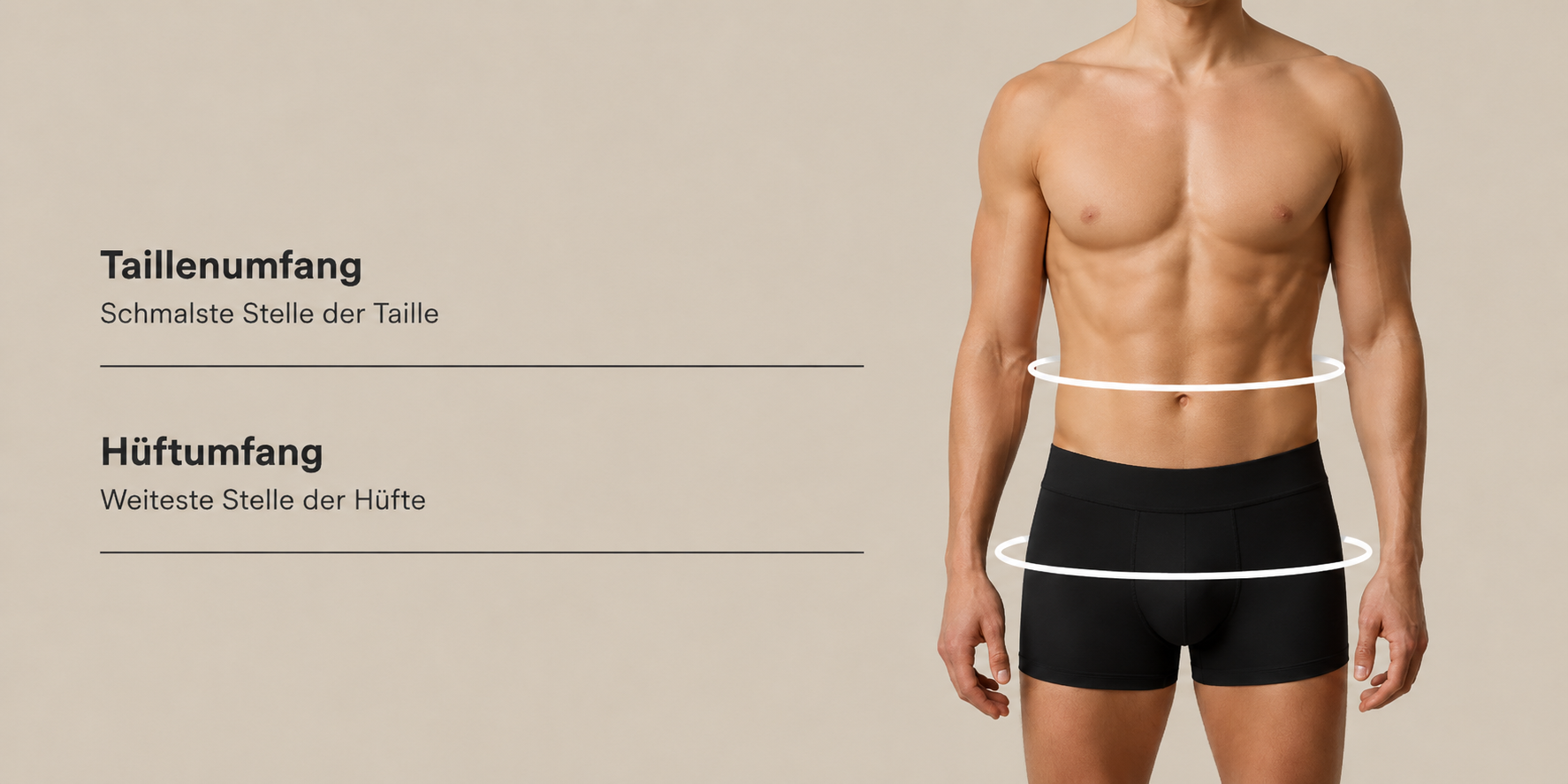 Größentabelle für Herren Boxershorts